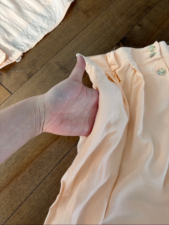 Vintage Dalia Peach Button-Front Two-Piece Skirt with Pockets - Picture 11 of 11